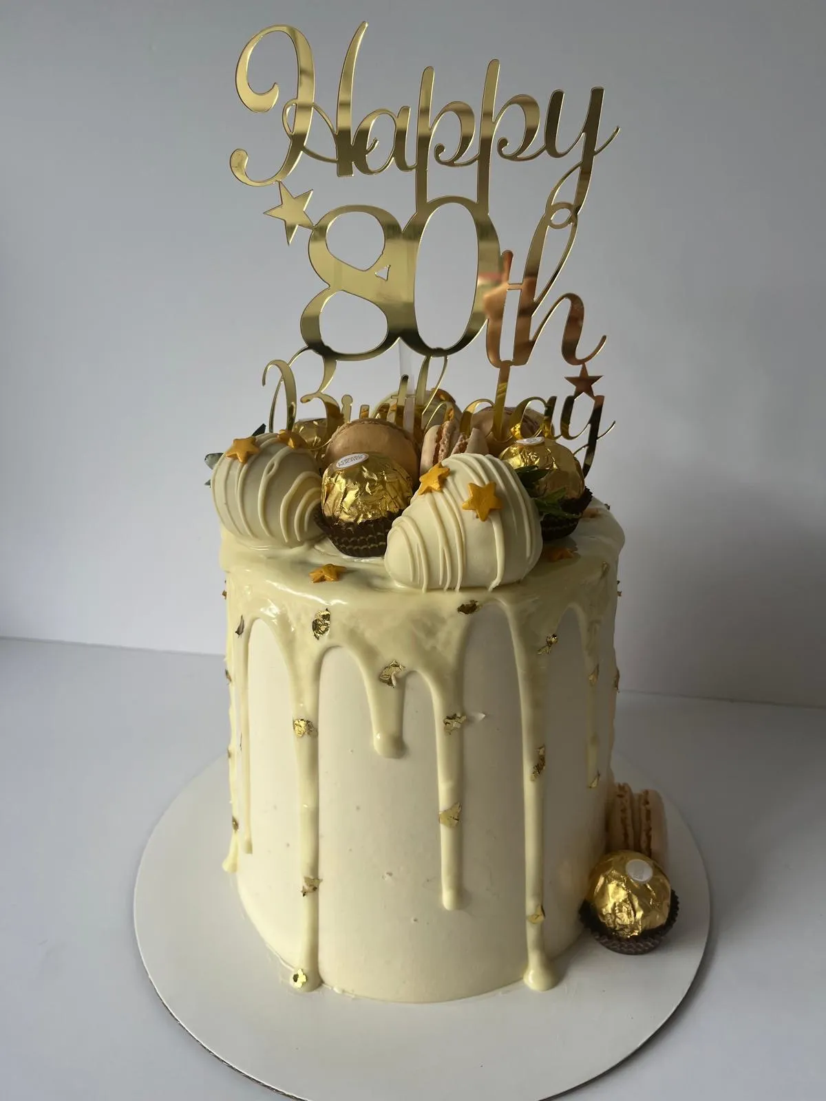 80th Drip Cake
