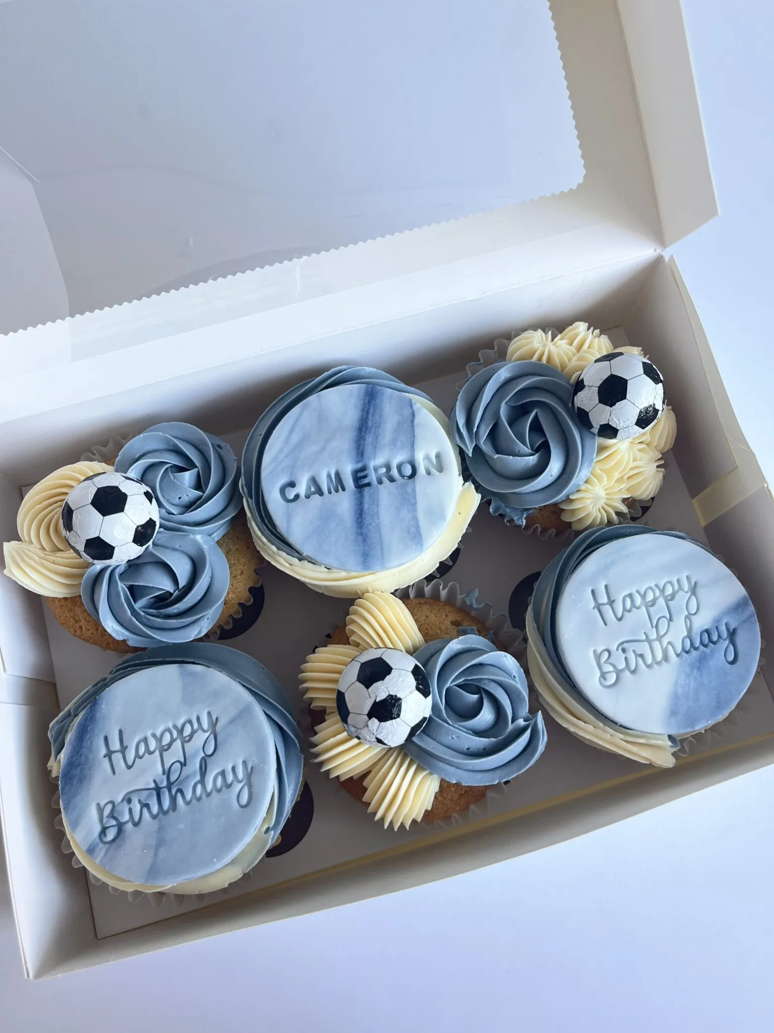 Football birthday cupcakes
