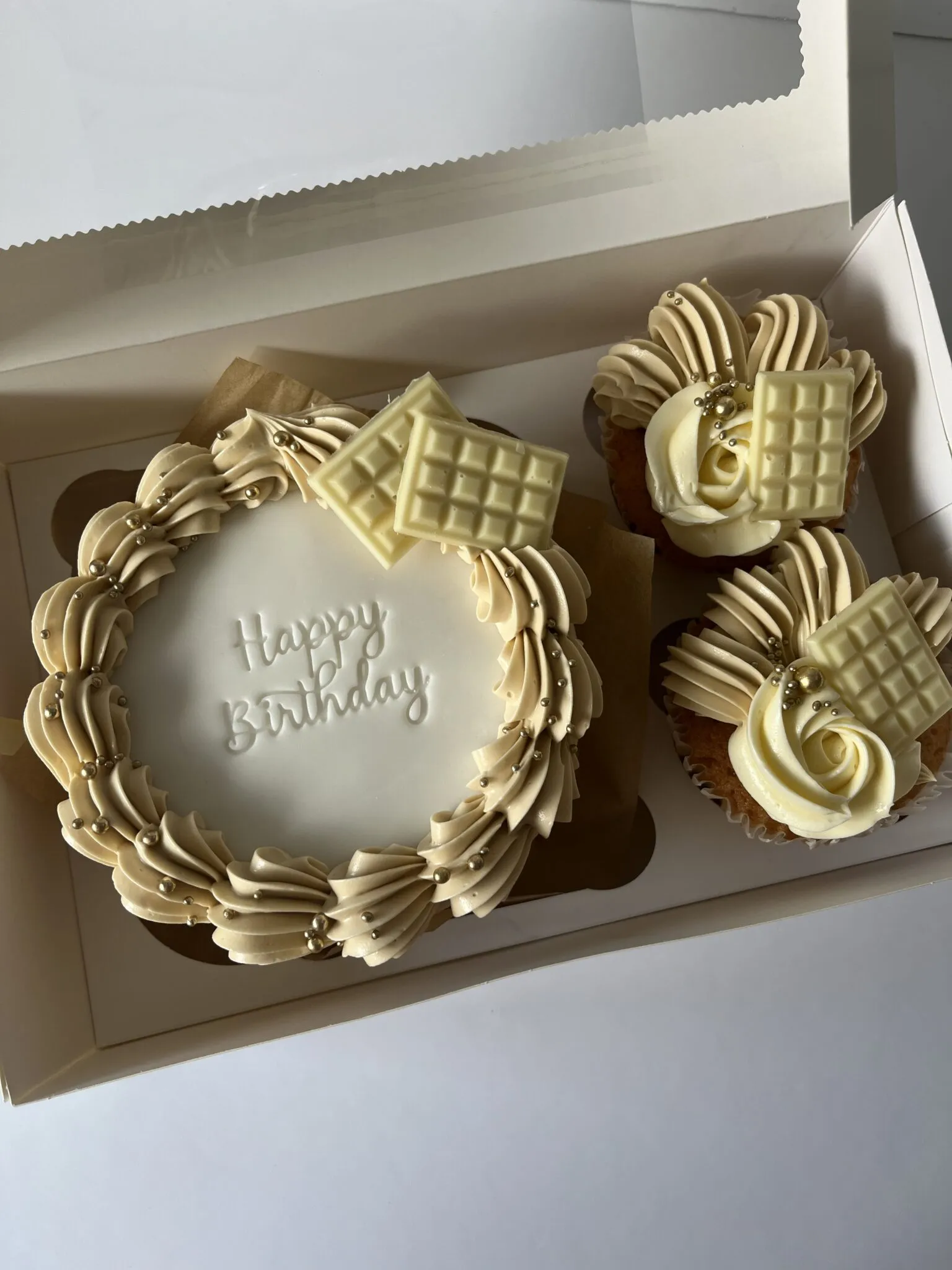 White birthday bento box